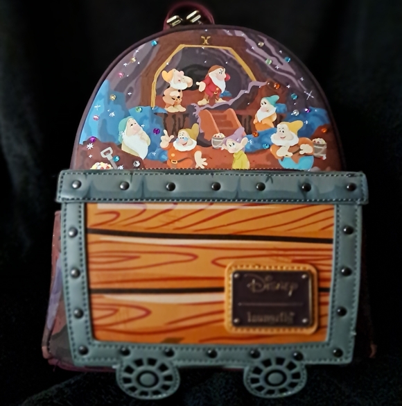 Seven Dwarfs Mine Train Loungefly Mini Backpack and Wallet - Picture 2 of 13
